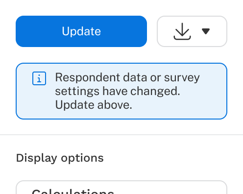 Click the update button to add new respondent data.