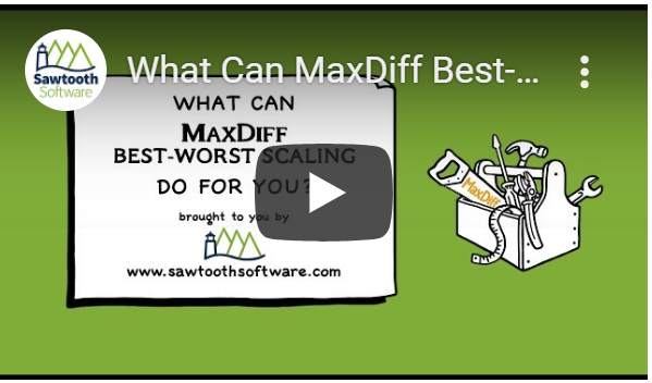 What Can MaxDiff Best-Worst Scaling Do For You? Video