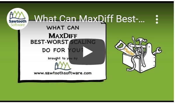 <p>What Can MaxDiff Best-Worst Scaling Do For You? Video</p>