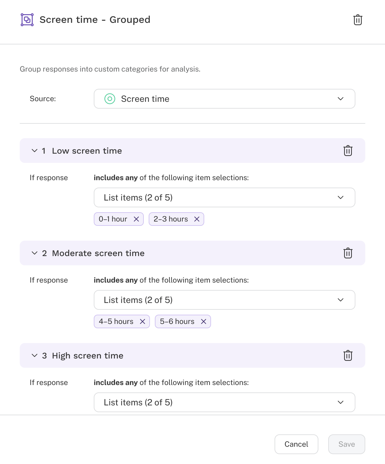 Grouped Responses   New