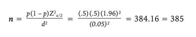 Sample Size Formula for margin of error in Action