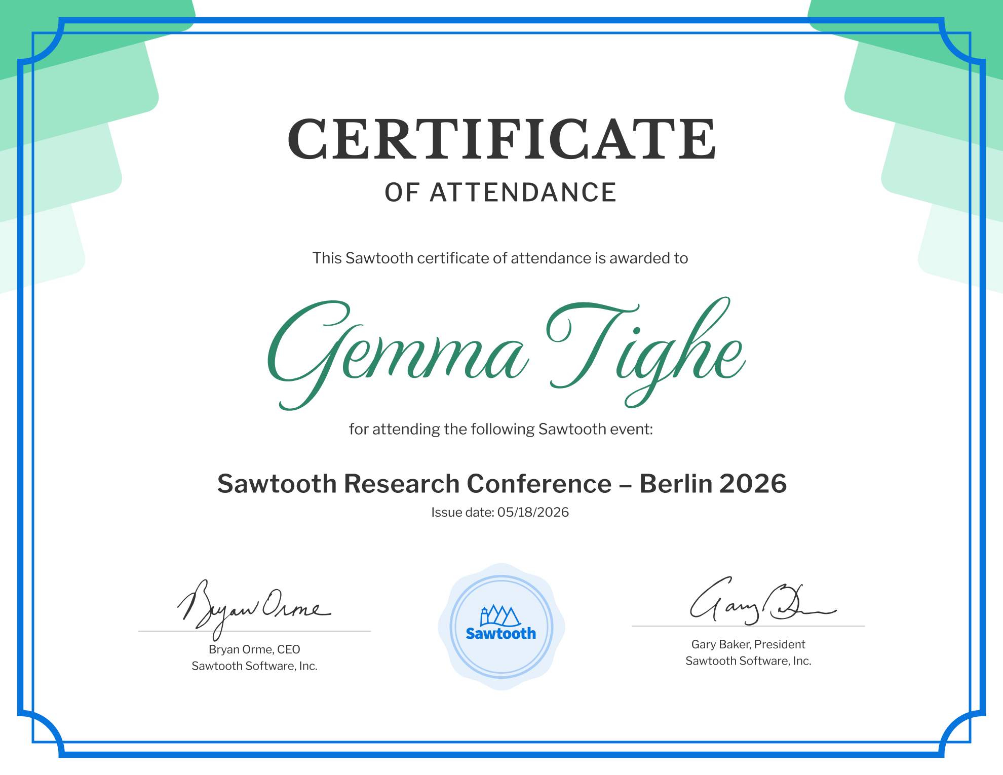 Sawtooth Research Conference – Berlin 2026