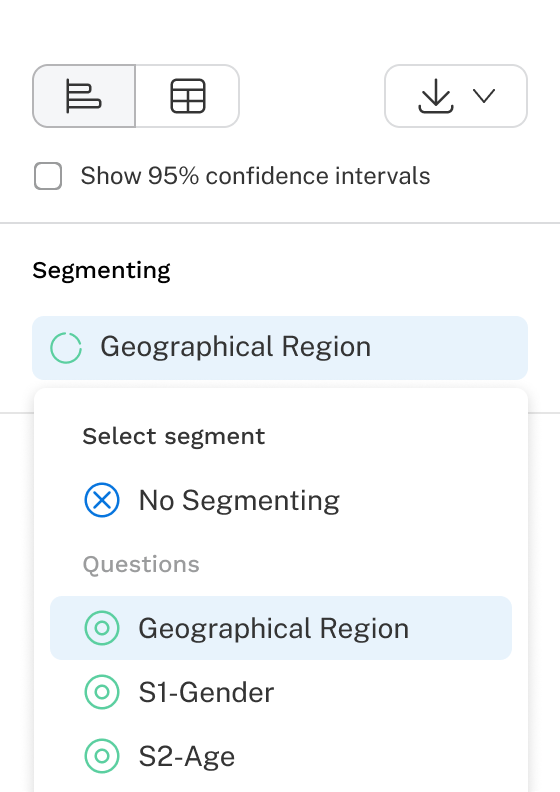 Segmenting Dropdown in Max Diff Analysis