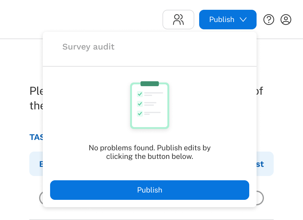 Survey Audit Menu