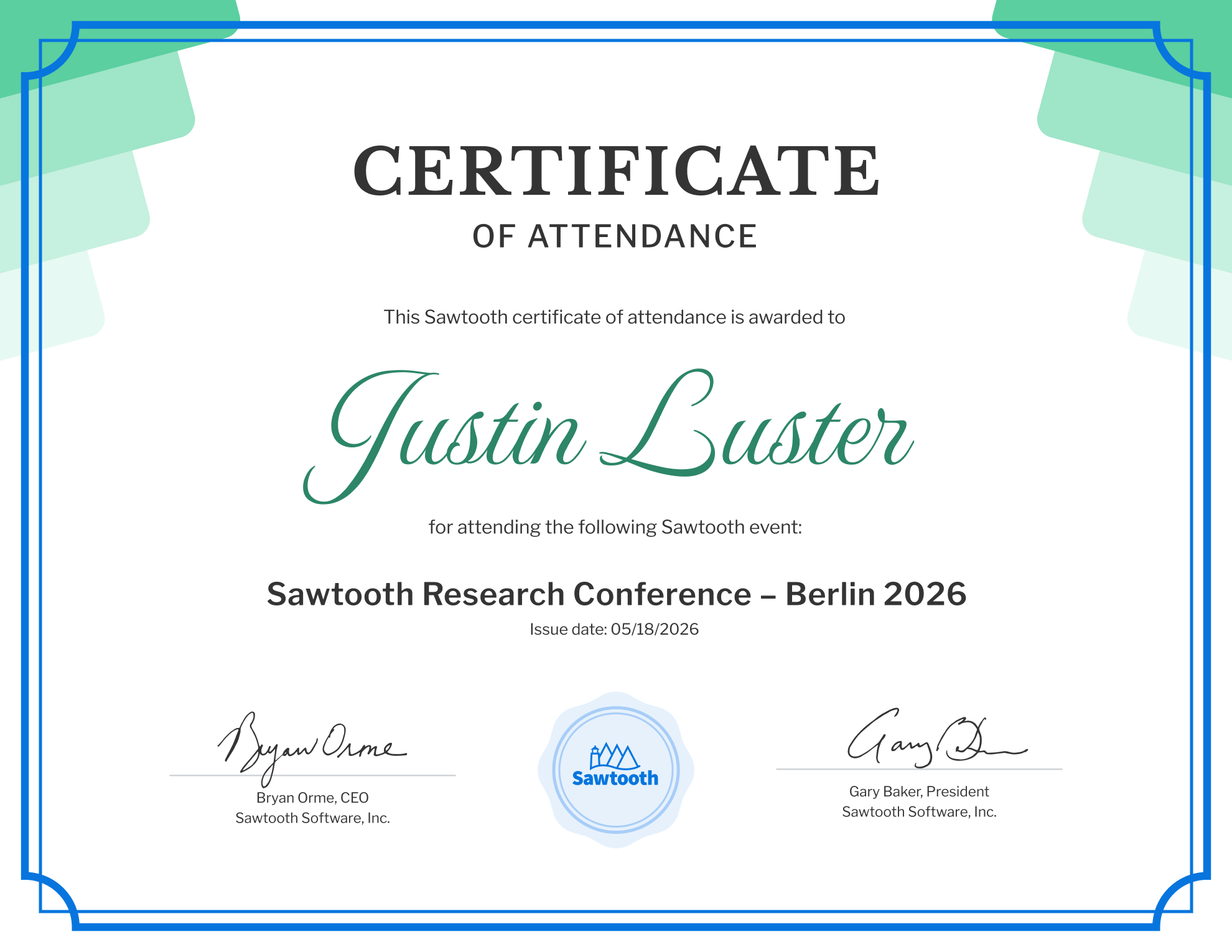 Sawtooth Research Conference – Berlin 2026