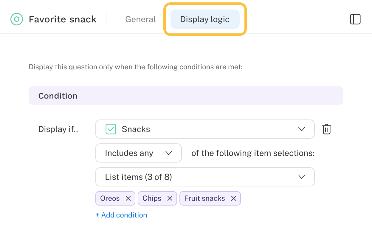 Display Logic Settings in Discover