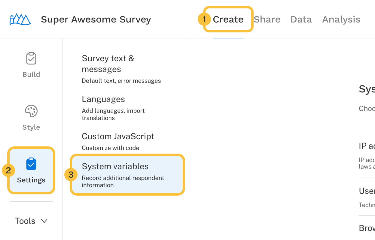 Finding System Variables