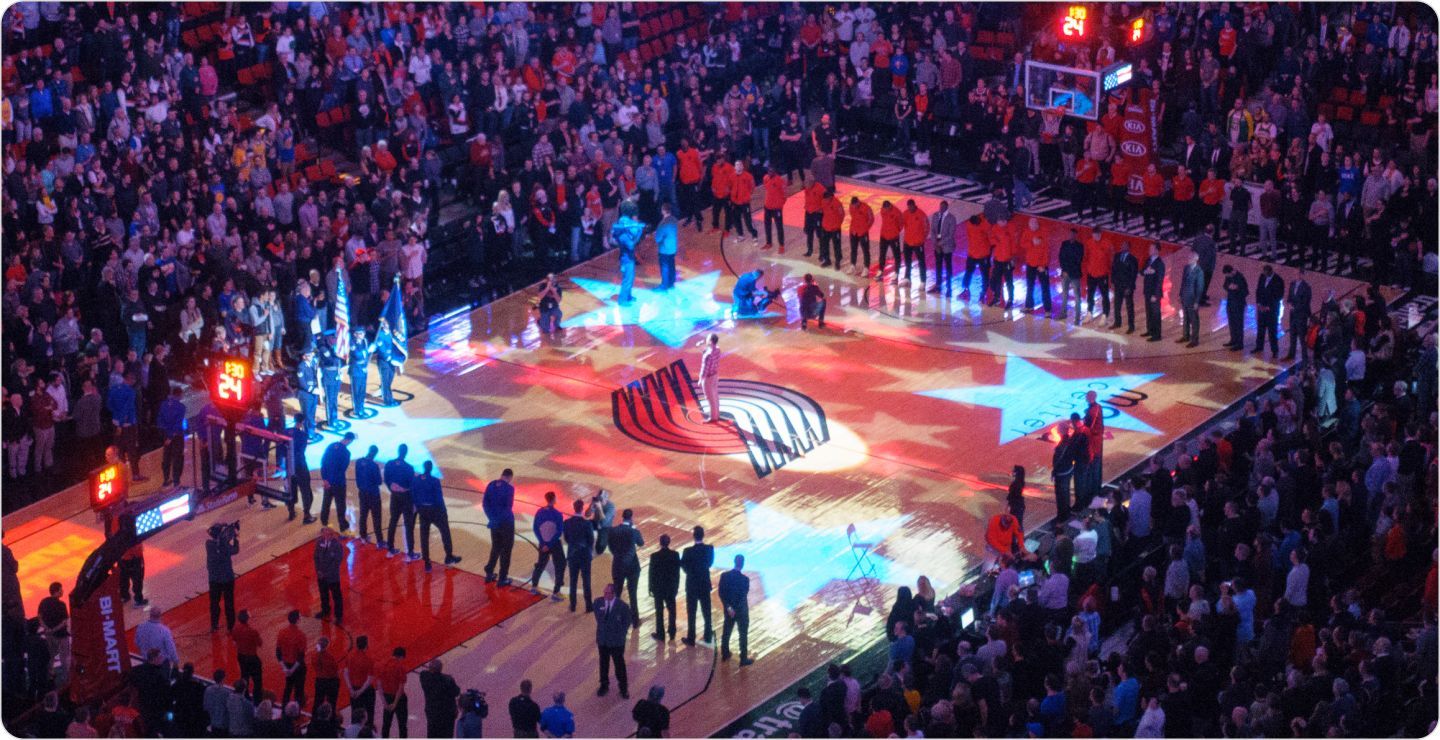 The Portland Trailblazers arena, representing the Trailblazers example of conjoint analysis