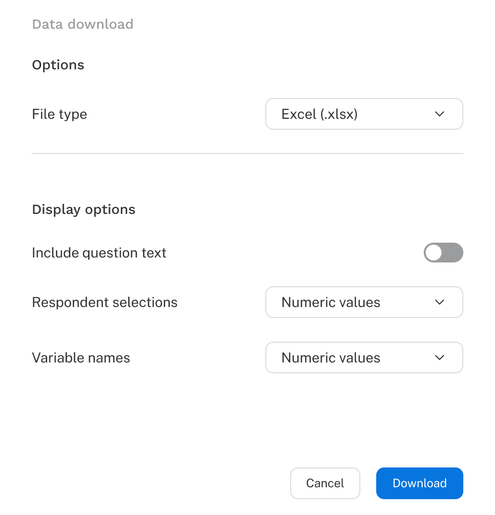 Download Settings dialog