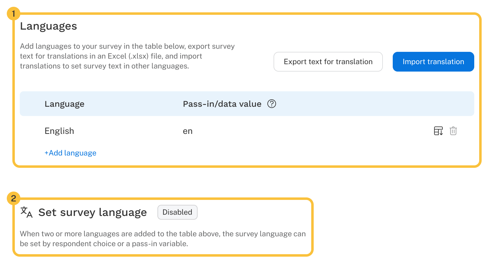 Importing language translations