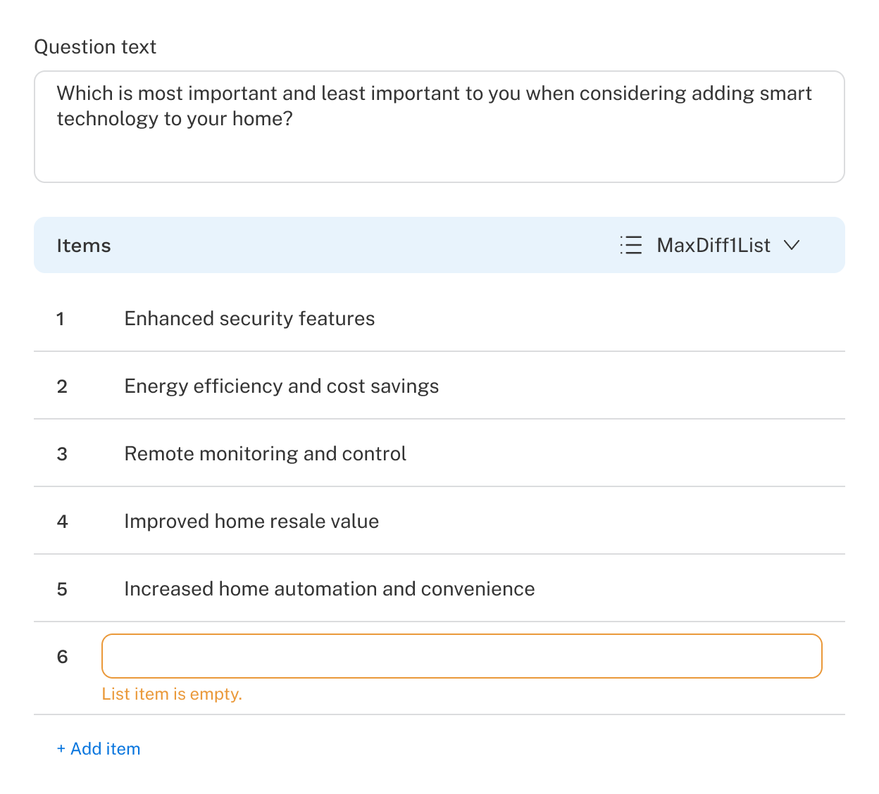 An input field is highlighted and text underneath explains why there is a warning.