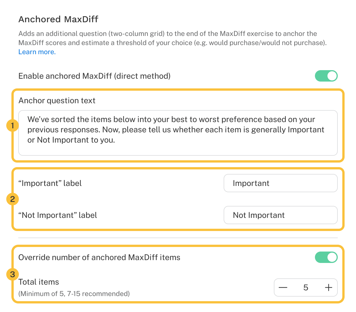 Interface with the three steps above highlighted.