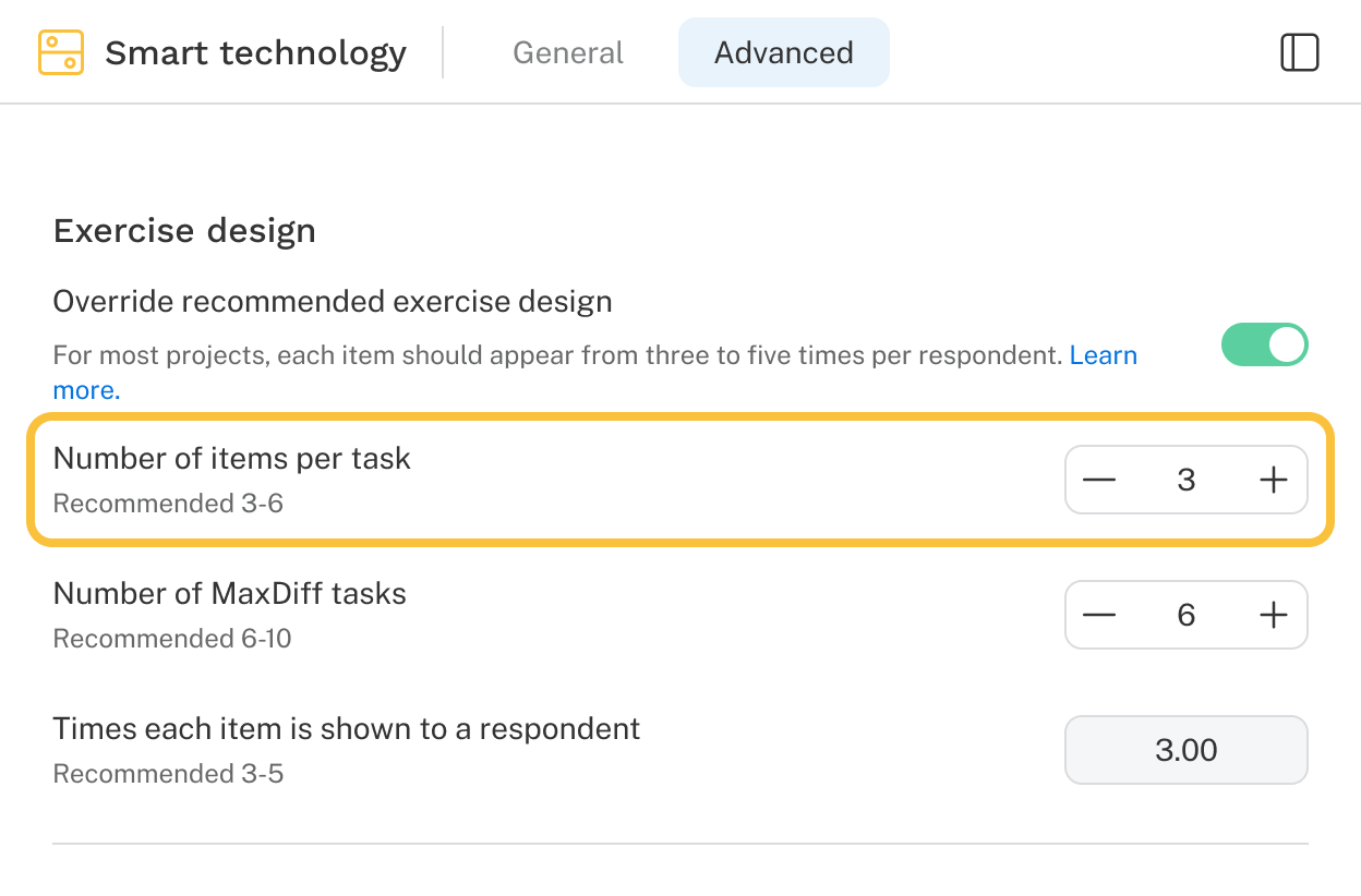 Max Diff – Items Per Task